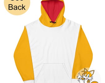 Sudadera unisex con capucha y paleta de colores inspirada en Sonic the Hedgehog de Tails Miles Prower