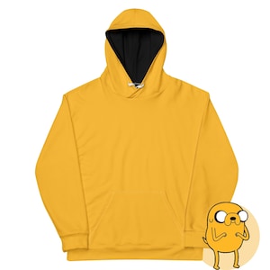 Sudadera unisex con capucha y paleta de colores inspirada en Hora de aventuras de Jake el perro