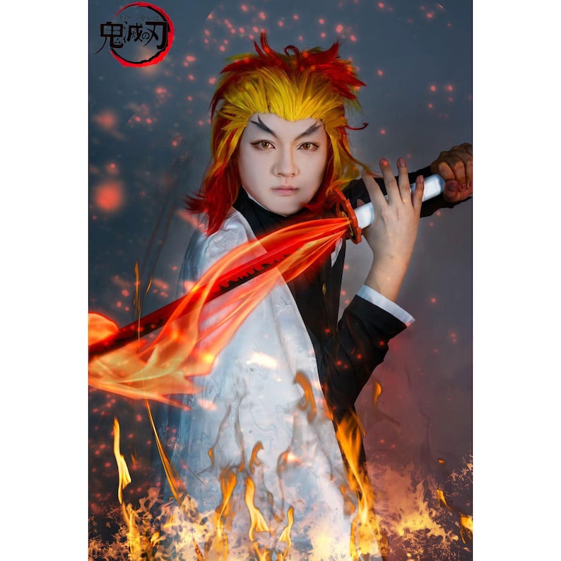 Rengoku Kyoujurou Cosplay Costume Japanese Anime Costume Full Set With