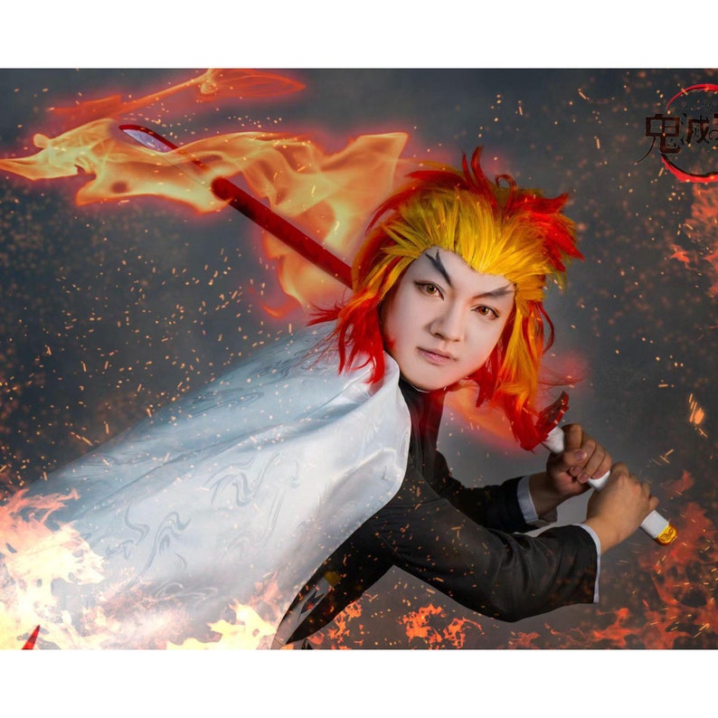 Rengoku Kyoujurou Cosplay Costume Japanese Anime Costume Full Set With