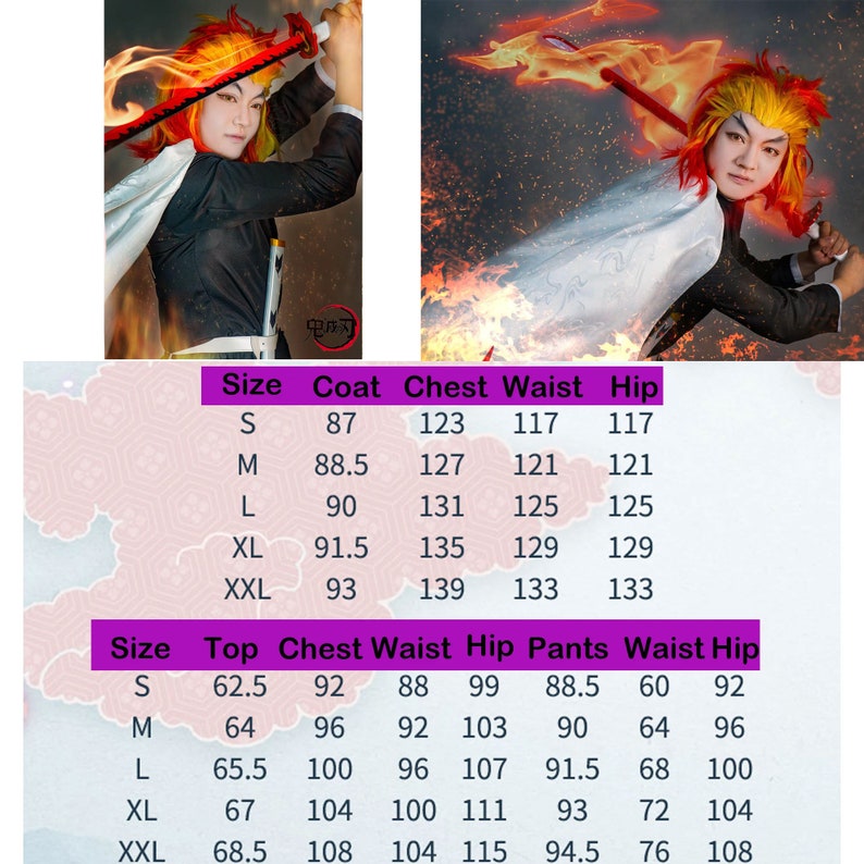 Rengoku Kyoujurou Cosplay Costume Japanese Anime Costume Full Set With