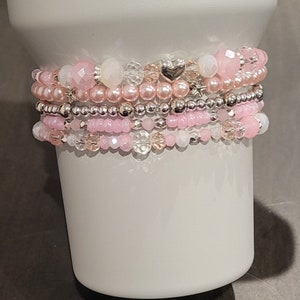 Pastel Pink Stanley Cup Accessories / Blush Bracelets for Tumbler
