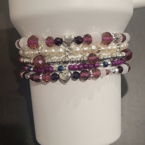 Plum Stanley Cup Accessories / Purple Bracelets for Tumbler