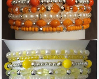 Orange or Yellow Stanley Cup Accessories / Nectarine / Tigerlily Boot Bracelets for Tumbler /Pomelo/ Lemonade