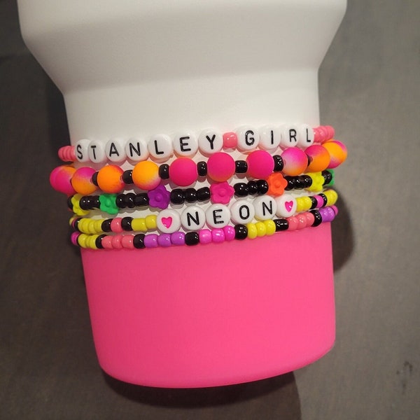 Neon Stanley Cup Accessories / Bracelets for Tumbler