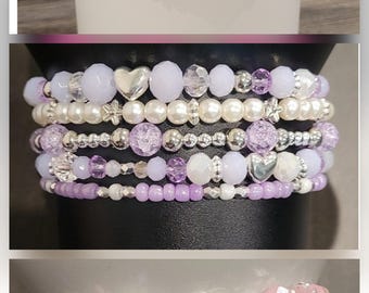 Pastel Pink, Light Purple, Hot Pink and Black Stanley Cup Accessories / Blush, Orcid, Magenta Bracelets for Tumbler