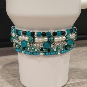 Teal Stanley Cup Accessories / Alpine/ Balsam Glow Bracelets for Tumbler