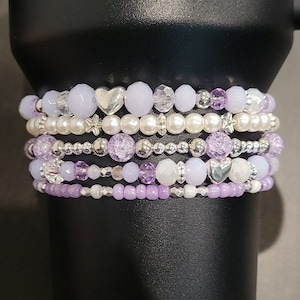 Pastel Purple Stanley Cup Accessories / Orcid Bracelets for Tumbler