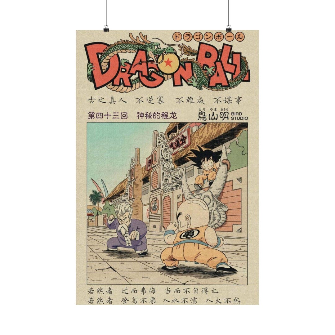 Retro Dragon Ball Poster Matte Vertical Poster | Goku Vintage Anime Art ...