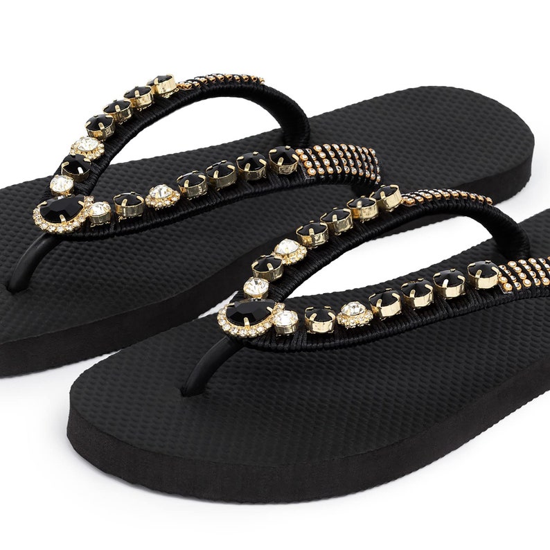 rhinestone flip flop fashionable flat sandals