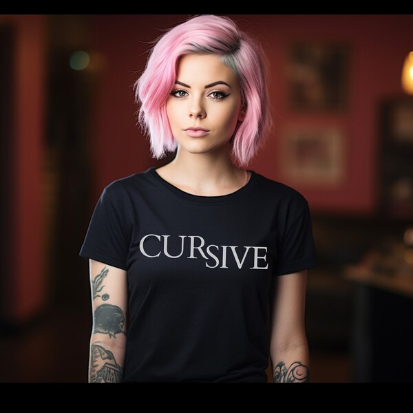 Cursive Band T-Shirt - Minimalist 90s Emo Music Tee