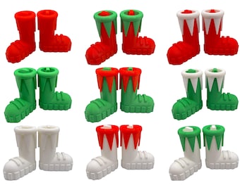 Enchanted Elf Boots-Multicolored | Christmas Elf Boots | Mischievous Christmas Elf | Ceiling Elf Boots | Xmas Elf Kit | Elf Accessories |