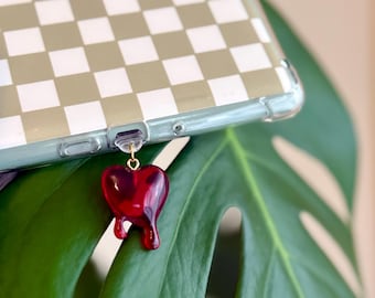 Charm para Kindle "Corazón Sangrante" / Accesorio gótico para libros / Conector USB-C antipolvo / Charm para Kindle "Romance Oscuro" / Regalo para amantes de los libros / Charm BookTok