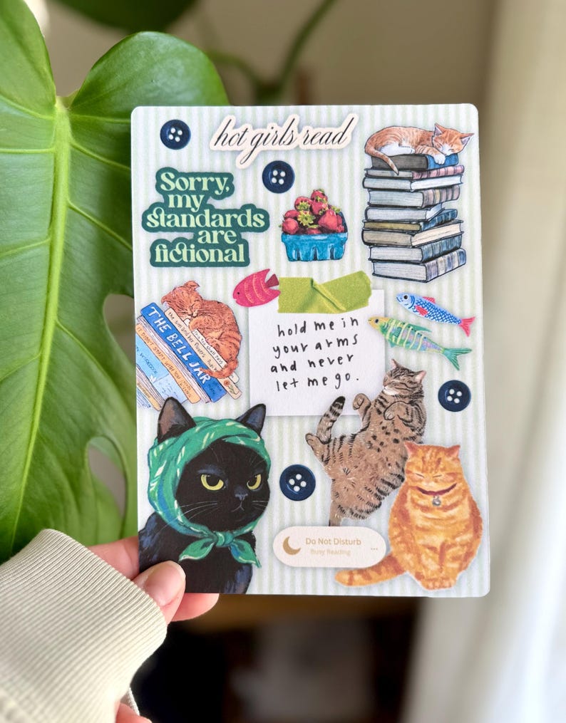 Cat Lover Kindle Insert | Cozy Reader Insert | Bookish Kindle Decor | Kindle Paperwhite Accessories | Neutral Aesthetic | Bookish Gift