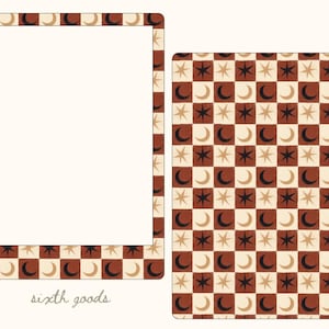 Funda para Kindle con cuadros celestiales / Funda de vinilo retro con luna y estrellas / Calcomanía bohemia para Kindle / Fundas para Kindle Paperwhite / Regalo para amantes de los libros