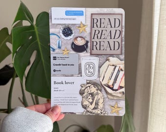 Book Lover Kindle Insert | Aesthetic Reading Collage | Cozy Bookish E-Reader Decor | Bookish Gift For Readers | Clear Case Kindle Inserts