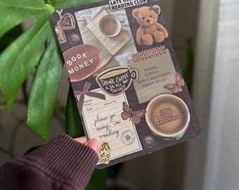 Cozy Bookish Kindle Insert | Late Night Reading Club | Kindle Paperwhite Accessories | Teddy Bear Collage | Neutral Bookish Gift