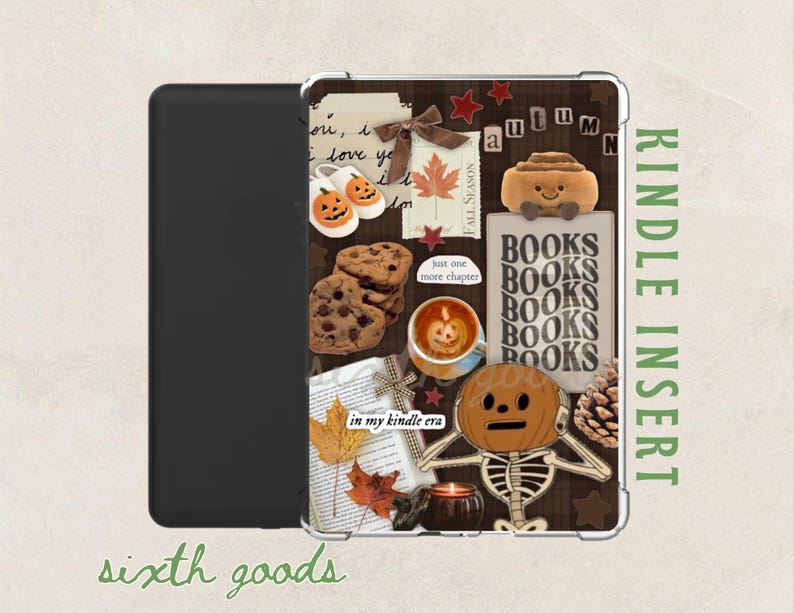 Autumn Kindle Insert | Bookish Halloween Decal | Kindle Decor | Kindle Accessory | Kindle Paperwhite Inserts | Fall Aesthetic | Bookish Gift | Fall Kindle Decor | Autumn Aesthetic | Pumpkin Kindle Insert | Fall Vibes | Spooky Fall Kindle Insert | Halloween Kindle Gifts For Her