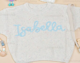 Baby's Personalized Sweaters: Name Embroidered Pullovers & Unique Gifts for Baby Showers, Christenings, and Birthdays