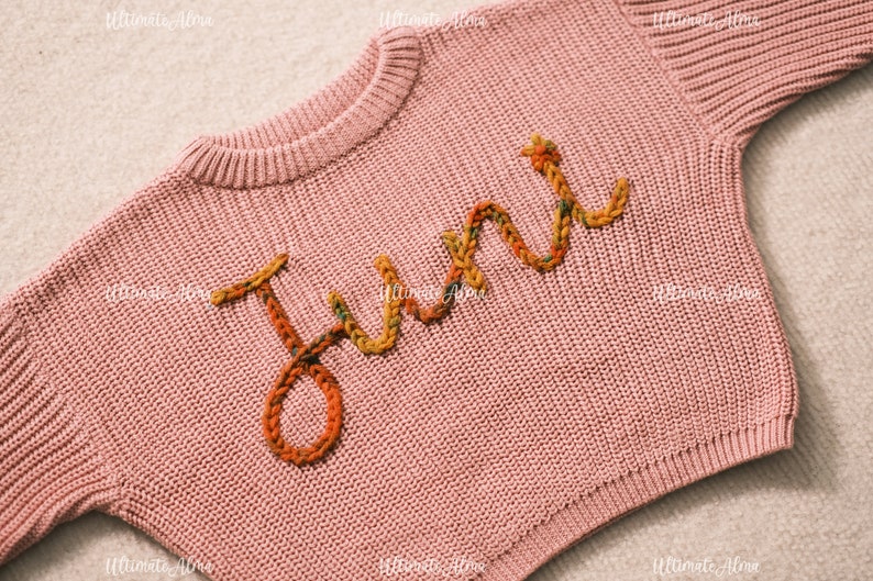 Personalized New Year gift for baby Personalized Baby Sweater for Your Beloved Niece: Featuring Name and Monogram zdjęcie 2