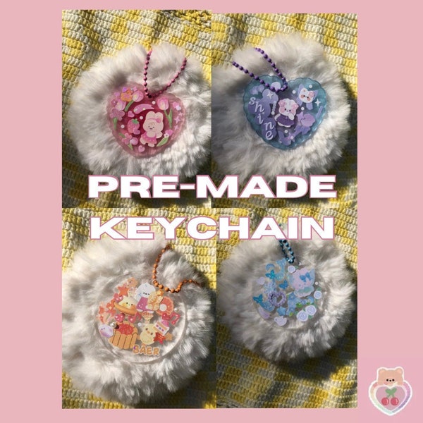 Pre made Cute Acrylic Keychains/ Custom/ Cute/ Clear/ Acrylic/Acrylic Keychain/Keychain/ Handmade/ gift for her Handmade keychain/