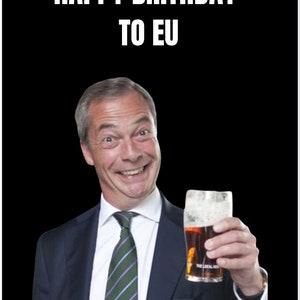 Cartão de aniversário inovador de Nigel Farage (download instantâneo)