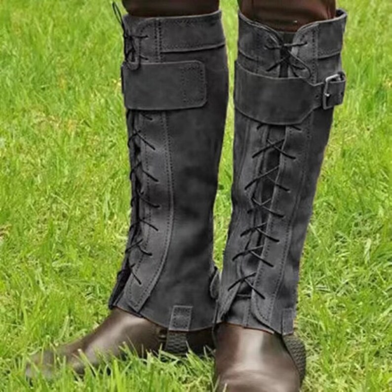 Viking Medieval Gaiters Knight Warrior Armor Boot Covers Spats Etsy
