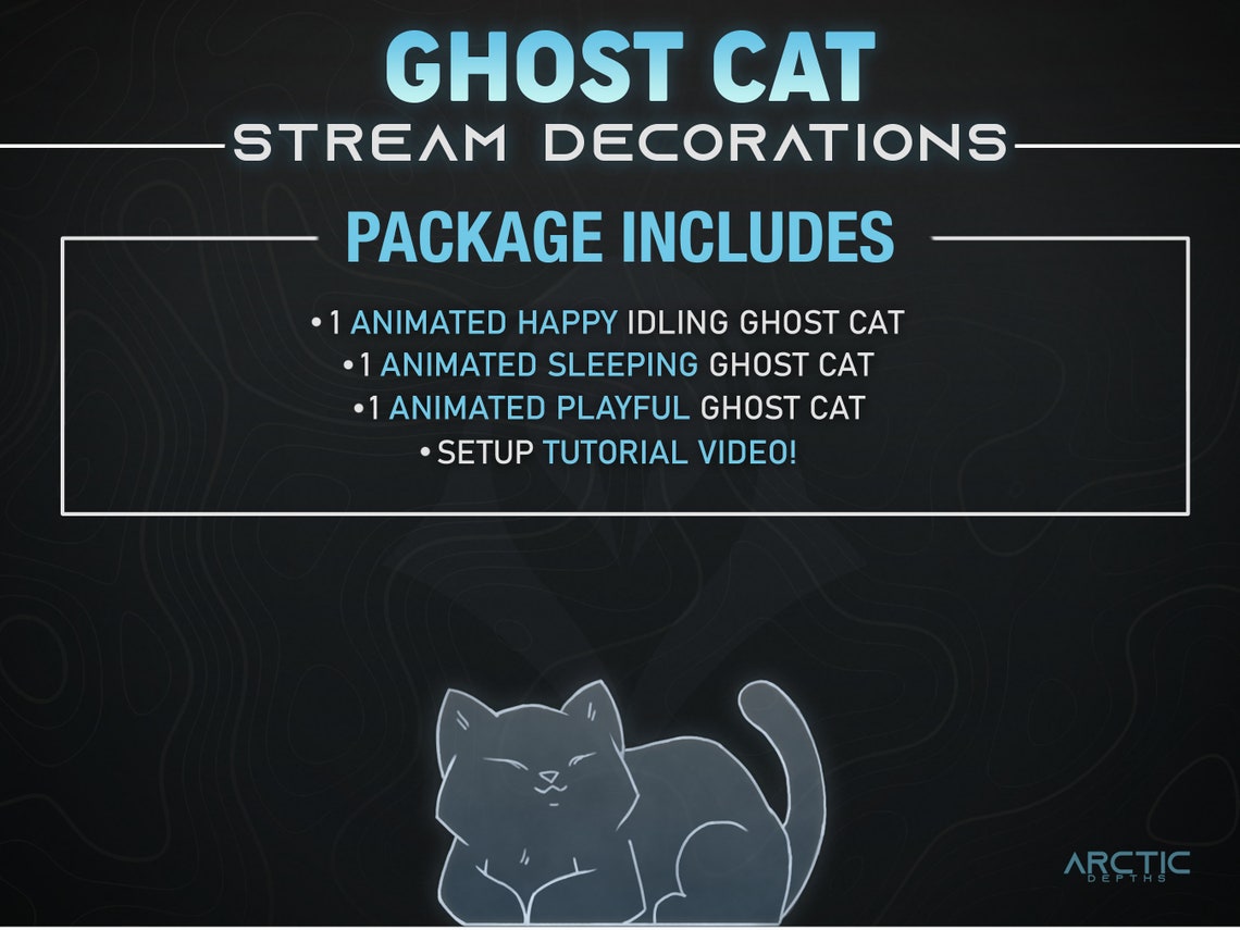 Animated Stream Decoration - Ghost Cat - Halloween Twitch Overlay, Cat ...