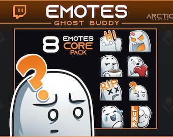Ghost Twitch Emotes - CORE PACK - Spooky emotes, Halloween twitch badges