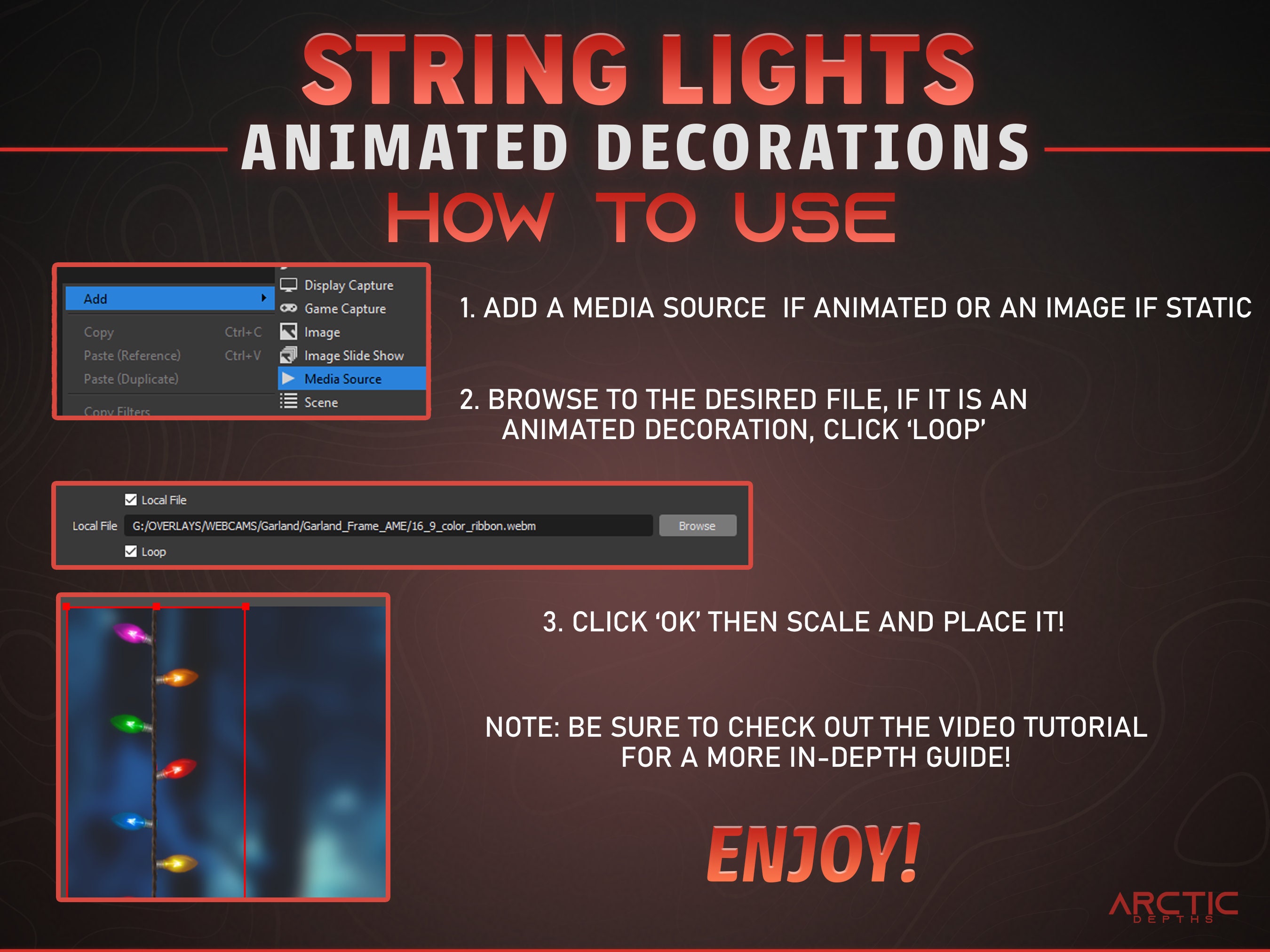 Animated Christmas Lights - String Lights - Stream Decoration, Twitch ...