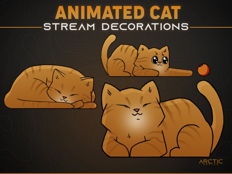 Animated Stream Decoration - Orange Cat - Cat Twitch Overlay, Kitten ...