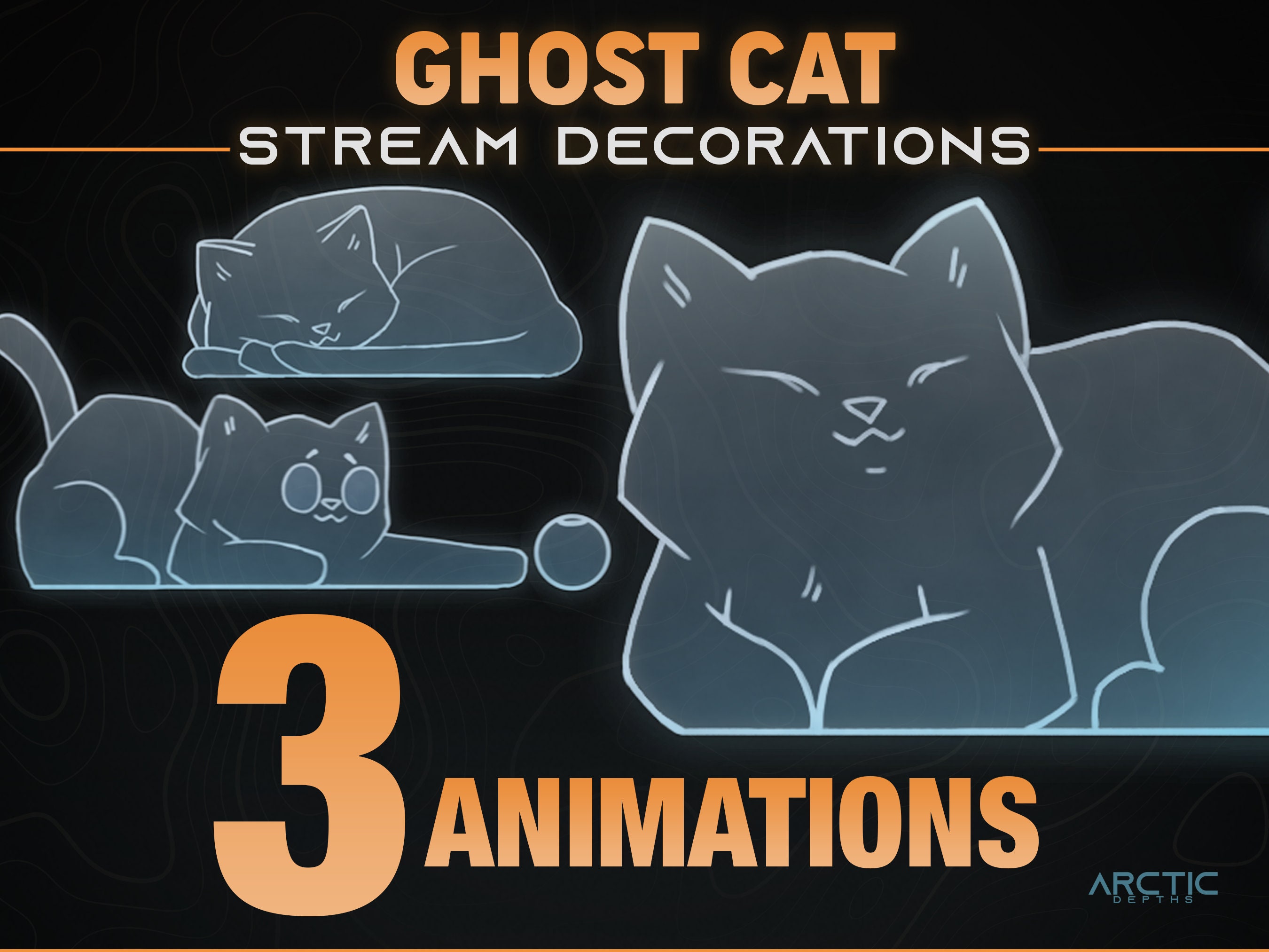 Animated Stream Decoration - Ghost Cat - Halloween Twitch Overlay, Cat ...