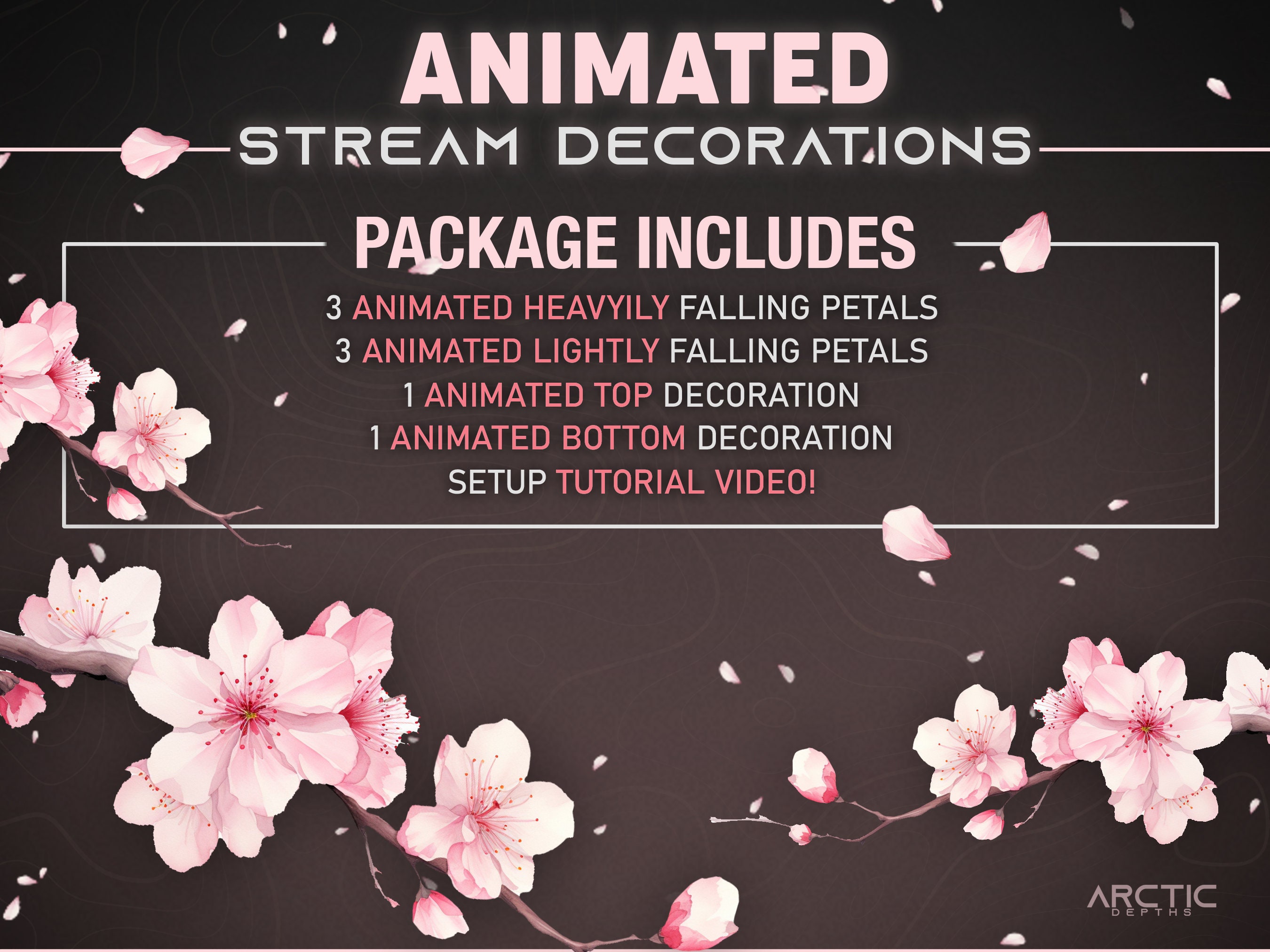 Cherry Blossom Stream Decoration - Animated, Falling Sakura Petals ...