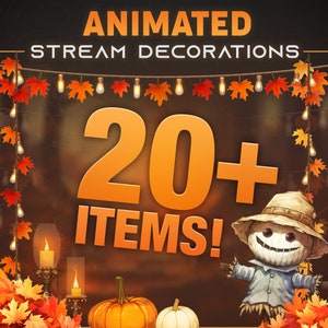 Animated Stream Decoration - Autumn - Fall thanksgiving decorations, Autumn vtuber assets