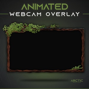 FOREST Webcam Overlay - Animated - Leaves Twitch Overlay, Nature stream theme