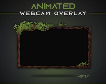 FOREST Webcam Overlay - Animated - Leaves Twitch Overlay, Nature stream theme