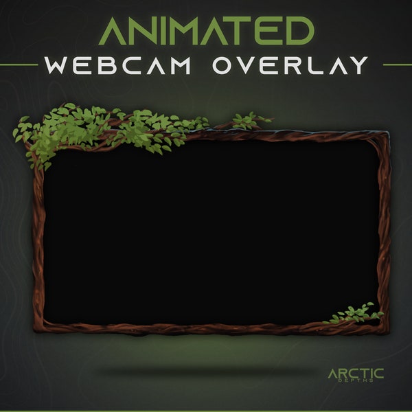 FOREST Webcam Overlay - Animated - Leaves Twitch Overlay, Nature stream theme