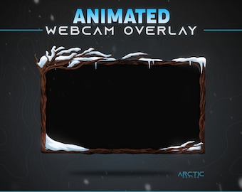 Winter Webcam Overlay - Animated - Christmas Twitch Overlay, Snow stream theme, VTuber Decor