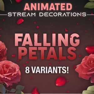 Rose Petal Stream Decoration - Animated, Falling Flower Petals, Cute Stream Decor