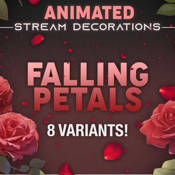 Rose Petal Stream Decoration - Animated, Falling Flower Petals, Cute Stream Decor