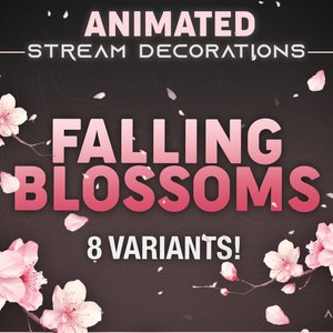 桜のストリームデコレーション - アニメーション、落ちる桜の花びら、かわいいストリームデコレーション