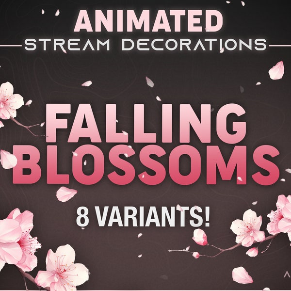 Cherry Blossom Stream Decoration - Animated, Falling Sakura Petals, Cute Stream Decor