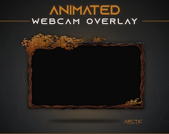 Fall Webcam Overlay - Animated - Autumn Twitch Overlay, Thanksgiving stream theme