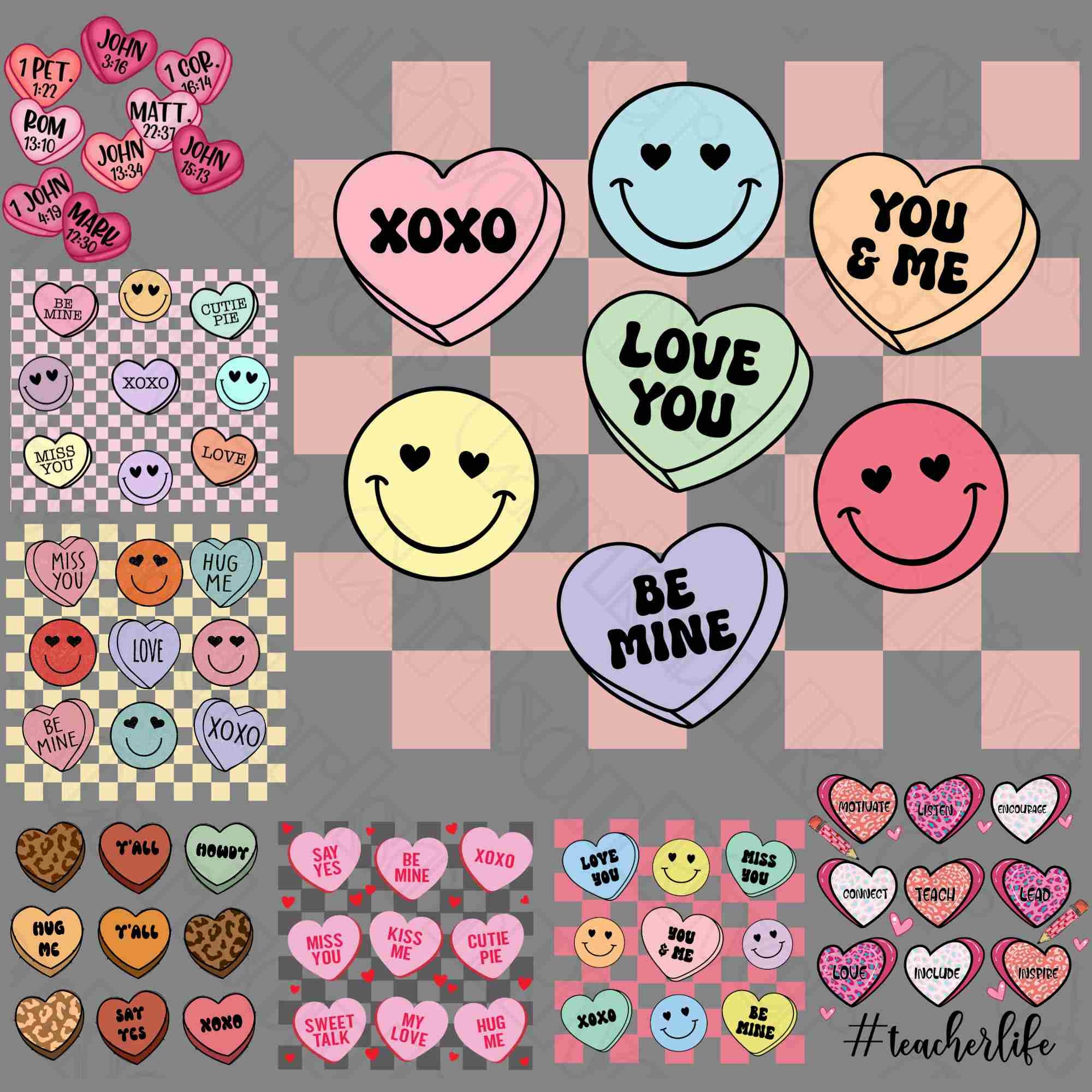 Valentine's Day Conversation Heart Digital Paper Backgrounds – Your Paper  Stash