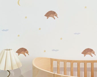 Australian Animals Decal Pastel Nursery Decor Baby Girl Wall Decal Neutral Nursery  Baby Boy Bedroom Animal Wall Stickers Echidna