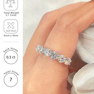 Alliance moissanite pour femme, demi-anneau d'éternité, anneau d'éternité certifié GRA, plaqué or 18 carats, argent 925, bijoux de mariage Pass Testeur de diamants