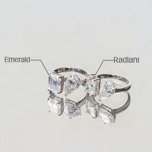 Toi Et Moi Moissanite Ring for Women Two Stone Engagement Ring for Her Wedding Promise Ring for Wife Anniversary Sentimental Gifts