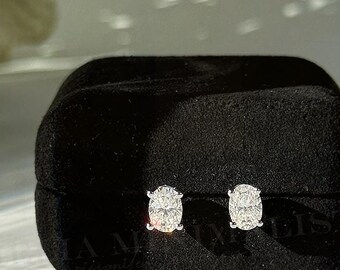 thumbnail image 2 of 2 Carat D/VVS1 Moissanite Round Stud Earrings In 18K White Gold - Women's Jewelry 2 of 5