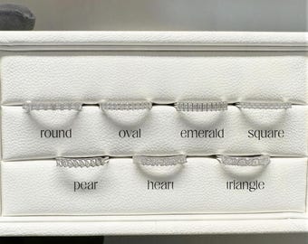 Anillo de eternidad con moissanita, alianza de boda, anillo apilable de diamantes para mujer, anillo de aniversario/compromiso, anillo de plata chapada en oro de 18 quilates, aprobado por el probador de diamantes.
