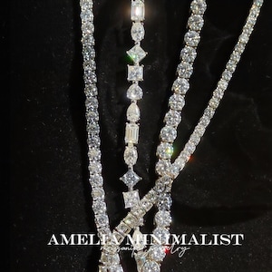 Round Cut Moissanite Tennis Bracelet 18K White Gold 925 Sterling Silver Iced Out Minimalist Jewelry Anniversary Gift Passes Diamond Tester